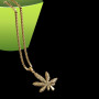 Collier acier feuille de cannabis