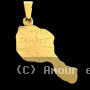 Pendentif acier carte Tahïti