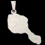 Pendentif acier carte Tahïti