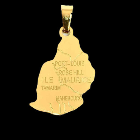 Pendentif acier carte île Maurice