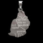 Pendentif acier carte île Maurice
