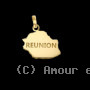 Pendentif carte de la Réunion or