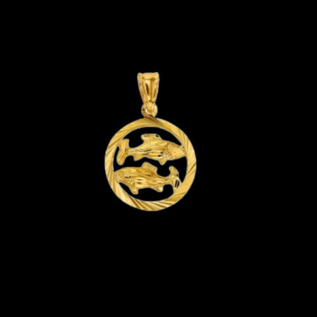 Pendentif Zodiaque Poissons en Or