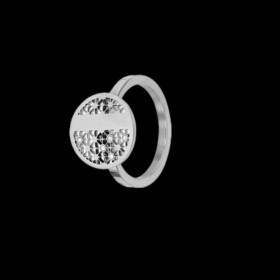 Bague ronde géométriques et cristaux