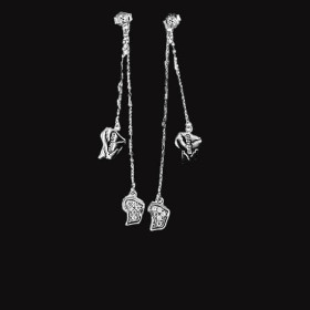 Boucles d'oreilles Argent Double Carte Guyane