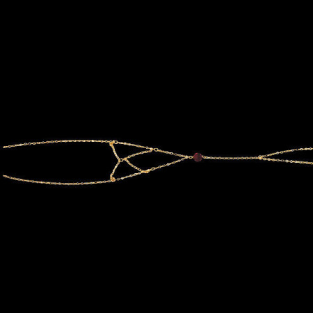 Bracelet Main Or 18 Carats Jaune Clair Grenat