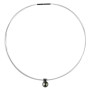 Collier câble acier blanc avec perle de culture