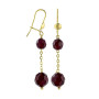 Boucle D'Oreille Pendant Boule&Grenat