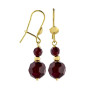 Boucle D'Oreille Pendant Boule&Grenat