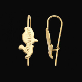 Boucles d'oreilles carte Martinique or