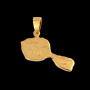 Pendentif Carte Tahiti Plaqué Or