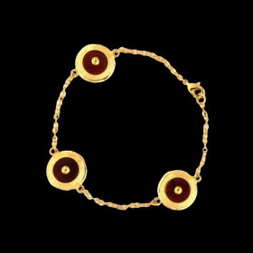 Bracelet Plaqué Or Cornaline