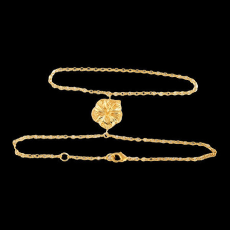 Bracelet Bague Hibiscus Plaqué Or