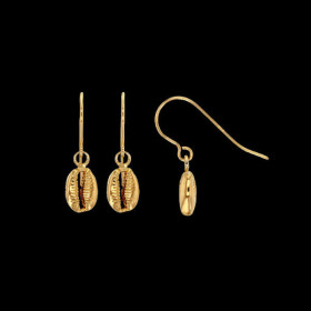 Boucles oreilles coquillage Cauri en Or