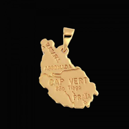 Pendentif Carte Cap Vert Plaqué Or