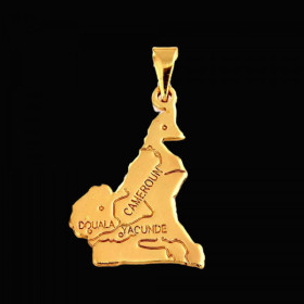 Pendentif Carte CAMEROUN Plaqué Or