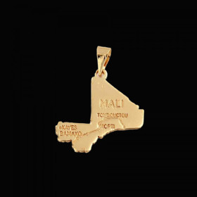 Pendentif Carte Mali Plaqué Or