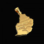 Pendentif Carte Maurice Plaqué Or