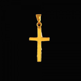 Pendentif Croix Lisse Plaqué Or