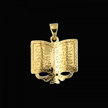 Pendentif Livre Coran Plaqué Or