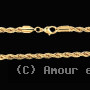 Collier Maille Corde Plaqué Or 4mm