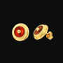 Boucles d'oreilles Créoles Bouton Cornaline