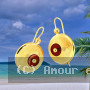 Boucle d'oreille Créole Tété Antillaise Cornaline
