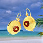 Boucle d'oreille Créole Tété Antillaise Cornaline