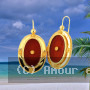 Boucles d'oreilles Créoles Ovale Cornaline
