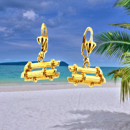 Boucles d'oreilles Fagot De Canne Plaqué or