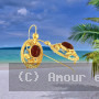 Boucle d'oreille Cornaline Ajoure