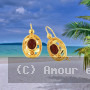 Boucle d'oreille Cornaline Ajouré