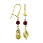 Boucle D'Oreille Or 18 Carats Forcat et Grenat