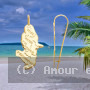 Boucles d'oreilles carte Martinique et Colibri