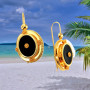 Boucles d'oreilles Créoles Crochet Pierre Noir