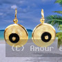 Boucles d'oreilles Créoles Tété Antillaise Onyx noir