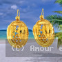 Boucles d'oreilles Créoles Grappe Raisin GM