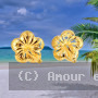 Boucles d'oreilles Créoles Clou Hibiscus