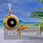 Boucles d'oreilles onyx Dé Plaqué Or