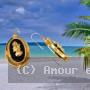 Boucles d'oreilles Créoles Onyx Madras