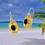 Boucles d'oreilles Créoles Onyx Ajouré