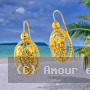Boucles d'oreilles Grappe Raisin Plaqué Or