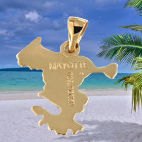 Pendentif Carte Mayotte Plaqué Or