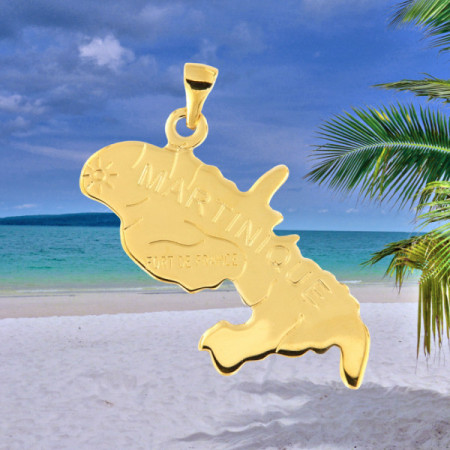 Pendentif Carte de la Martinique Plaqué Or
