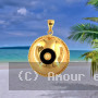 Pendentif Plaqué Or Onyx NOIR