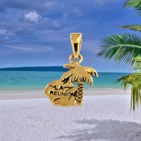 Pendentif Réunion Cocotier Plaqué or