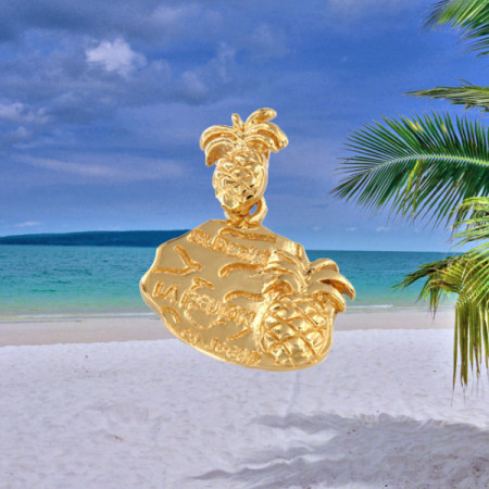 Pendentif Réunion Ananas Plaqué or
