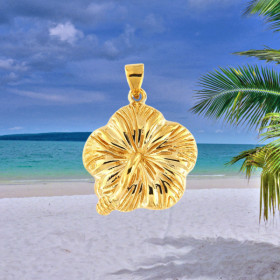 Pendentif Hibiscus GM Plaqué or