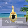 Pendentif Ajouré Onyx Plaqué Or