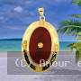 Pendentif Ovale Cornaline Plaqué Or